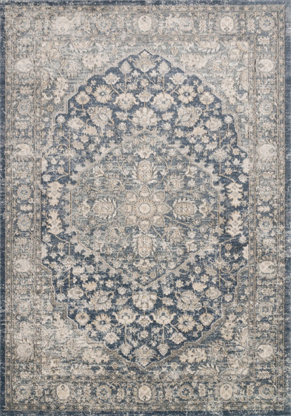 The Teagan TEA-01 Denim / Mist Area Rug combines casual denim and soft misty tones and contemporary patterns in a power-loomed polypropylene and polyester area rug for effortless elegance