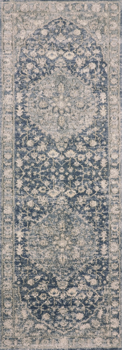 The Teagan TEA-01 Denim / Mist Area Rug combines casual denim and soft misty tones and contemporary patterns in a power-loomed polypropylene and polyester area rug for effortless elegance