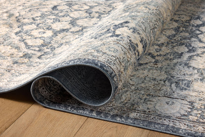 The Teagan TEA-01 Denim / Mist Area Rug combines casual denim and soft misty tones and contemporary patterns in a power-loomed polypropylene and polyester area rug for effortless elegance