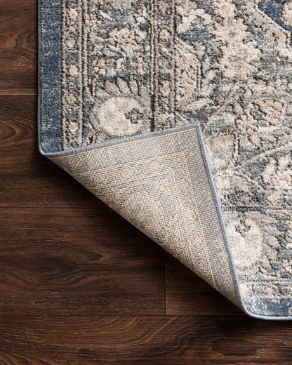 The Teagan TEA-01 Denim / Mist Area Rug combines casual denim and soft misty tones and contemporary patterns in a power-loomed polypropylene and polyester area rug for effortless elegance