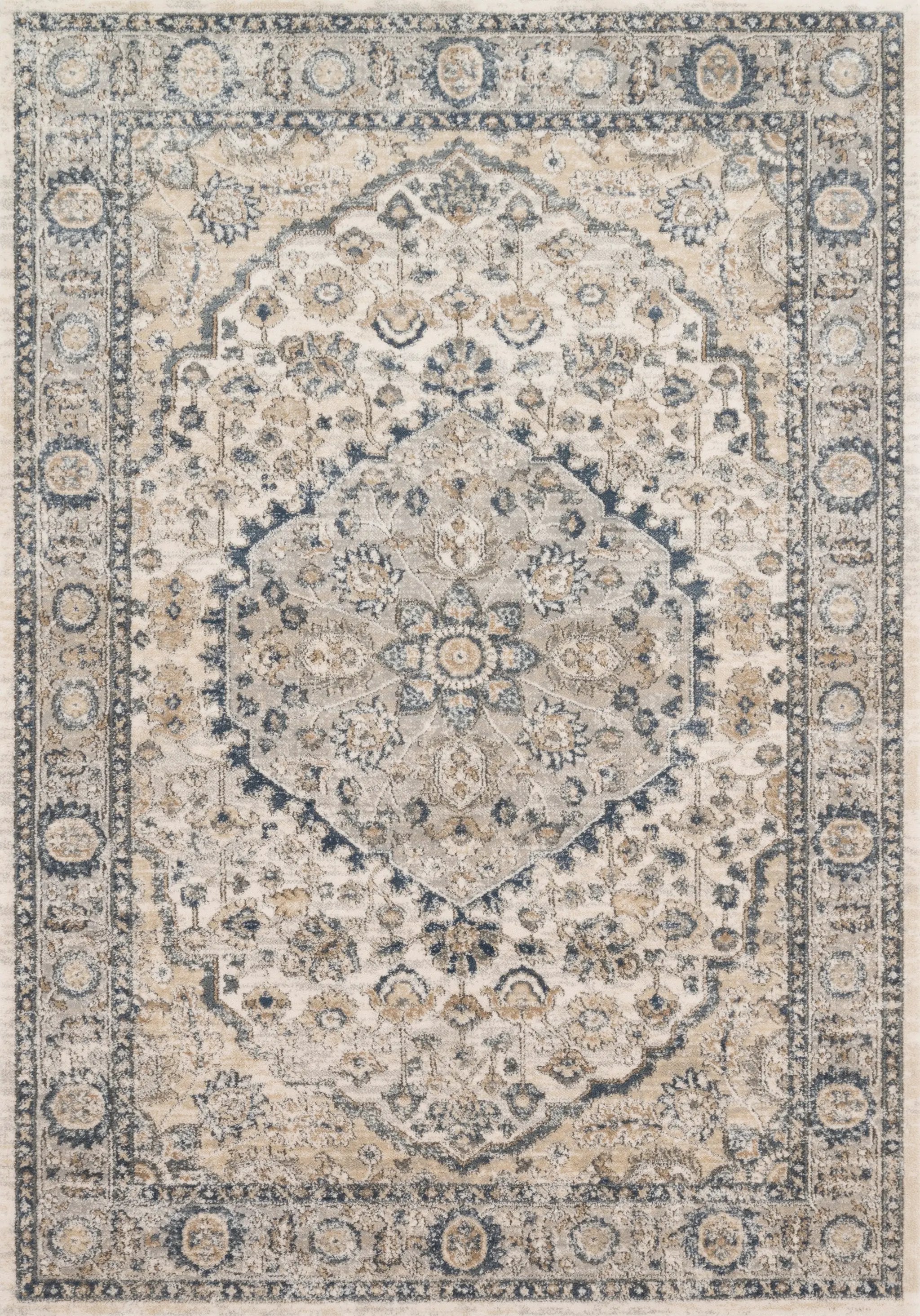 Teagan TEA-01 Natural / Lt. Grey Area Rug by Loloi