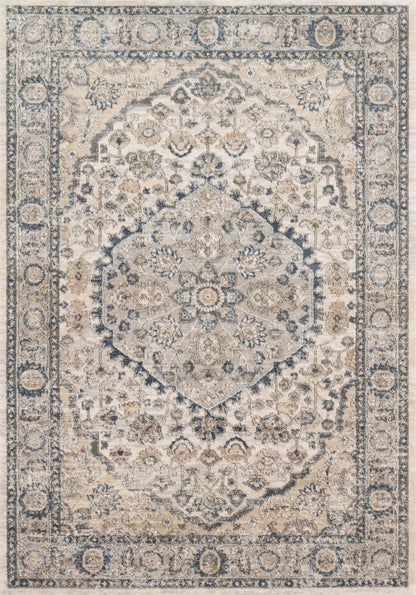 A power-loomed polypropylene and polyester area rug featuring contemporary design and warm natural and light grey tones, the Teagan TEA-01 Natural / Lt. Grey Area Rug adds character to any room