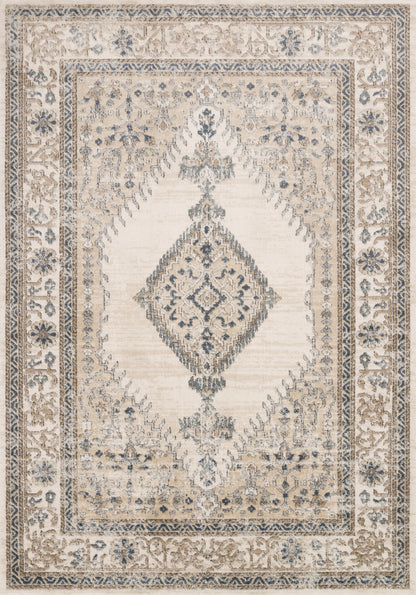 Rich in cozy oatmeal and refined ivory hues with contemporary detail, the Teagan TEA-02 Oatmeal / Ivory Area Rug is a power-loomed polypropylene and polyester area rug built for style and comfort