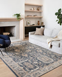The Teagan TEA-03 Denim / Pebble Area Rug offers casual denim and subtle pebble sophistication and contemporary charm in a power-loomed polypropylene and polyester area rug