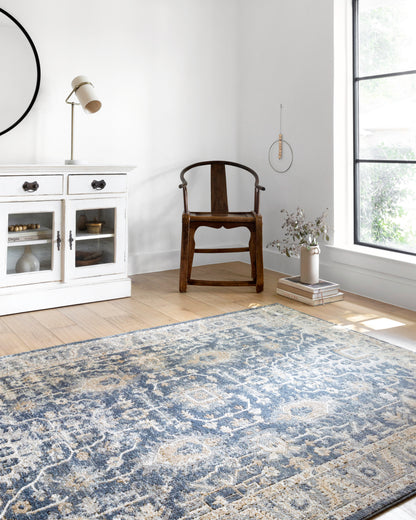 The Teagan TEA-03 Denim / Pebble Area Rug offers casual denim and subtle pebble sophistication and contemporary charm in a power-loomed polypropylene and polyester area rug