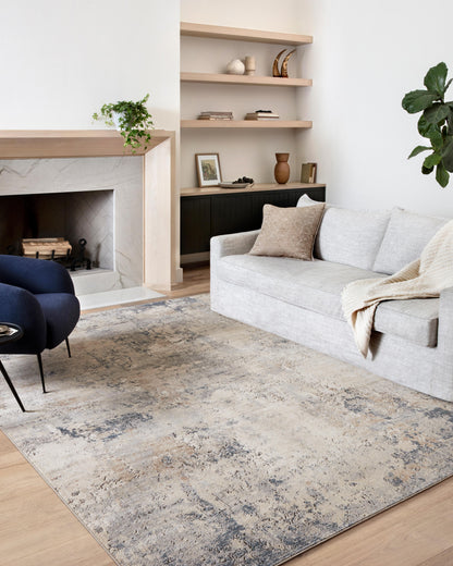 A power-loomed polypropylene and polyester area rug with contemporary design in sandy and soft misty hues, the Teagan TEA-06 Sand / Mist Area Rug is a standout in any décor