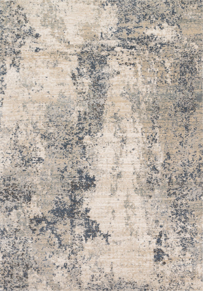 The Teagan TEA-07 Natural / Denim Area Rug highlights warm natural and casual denim tones and contemporary texture in a beautifully made power-loomed polypropylene and polyester area rug