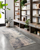 The Teagan TEA-07 Natural / Denim Area Rug highlights warm natural and casual denim tones and contemporary texture in a beautifully made power-loomed polypropylene and polyester area rug