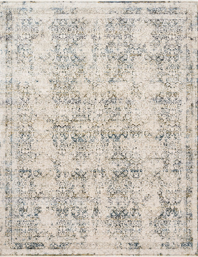 The Theia THE-01 Natural / Ocean Area Rug transforms any space with warm natural and serene ocean tones in a power-loomed polyester pile and rayon area rug