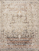 The Theia THE-05 Taupe / Brick Area Rug showcases versatile taupe and rich brick tones in a power-loomed polyester pile and rayon area rug