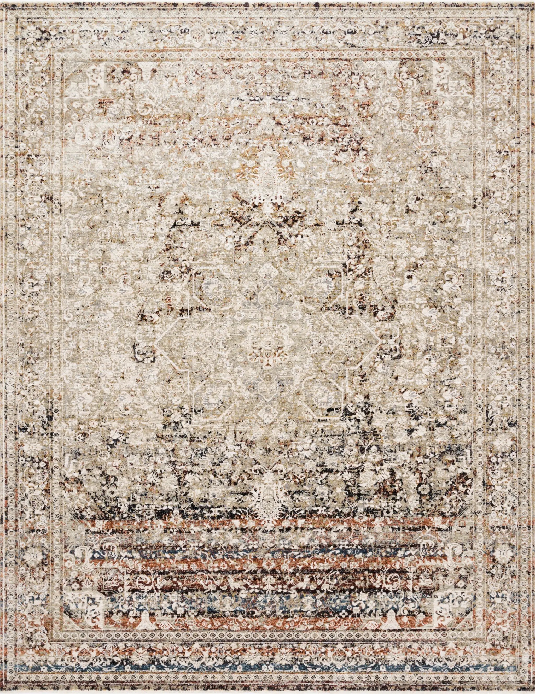 Theia THE-05 Taupe / Brick Area Rug by Loloi