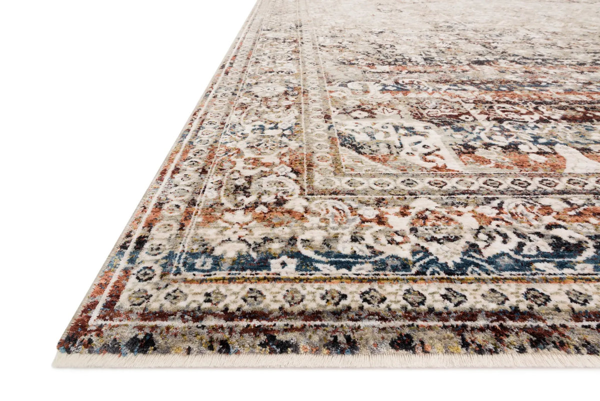 Theia THE-05 Taupe / Brick Area Rug by Loloi
