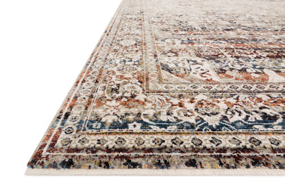 The Theia THE-05 Taupe / Brick Area Rug showcases versatile taupe and rich brick tones in a power-loomed polyester pile and rayon area rug