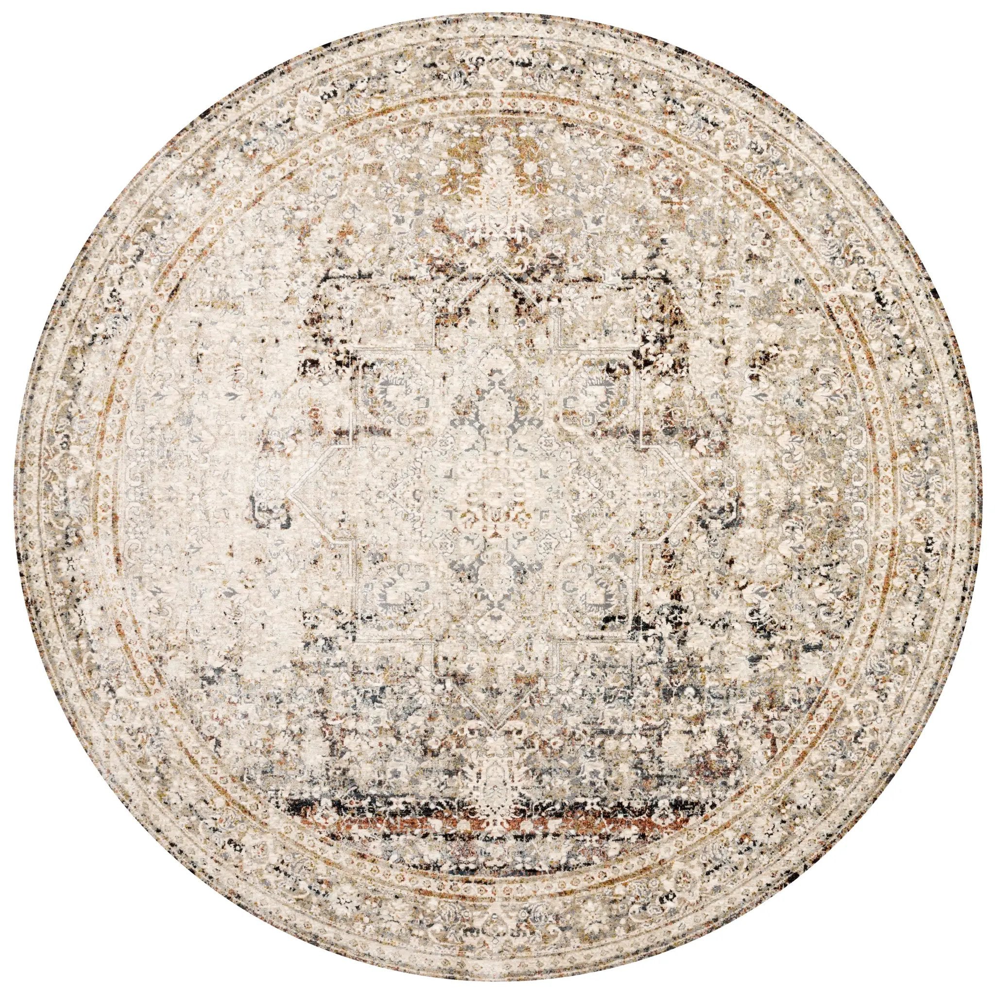 Theia THE-05 Taupe / Brick Area Rug by Loloi