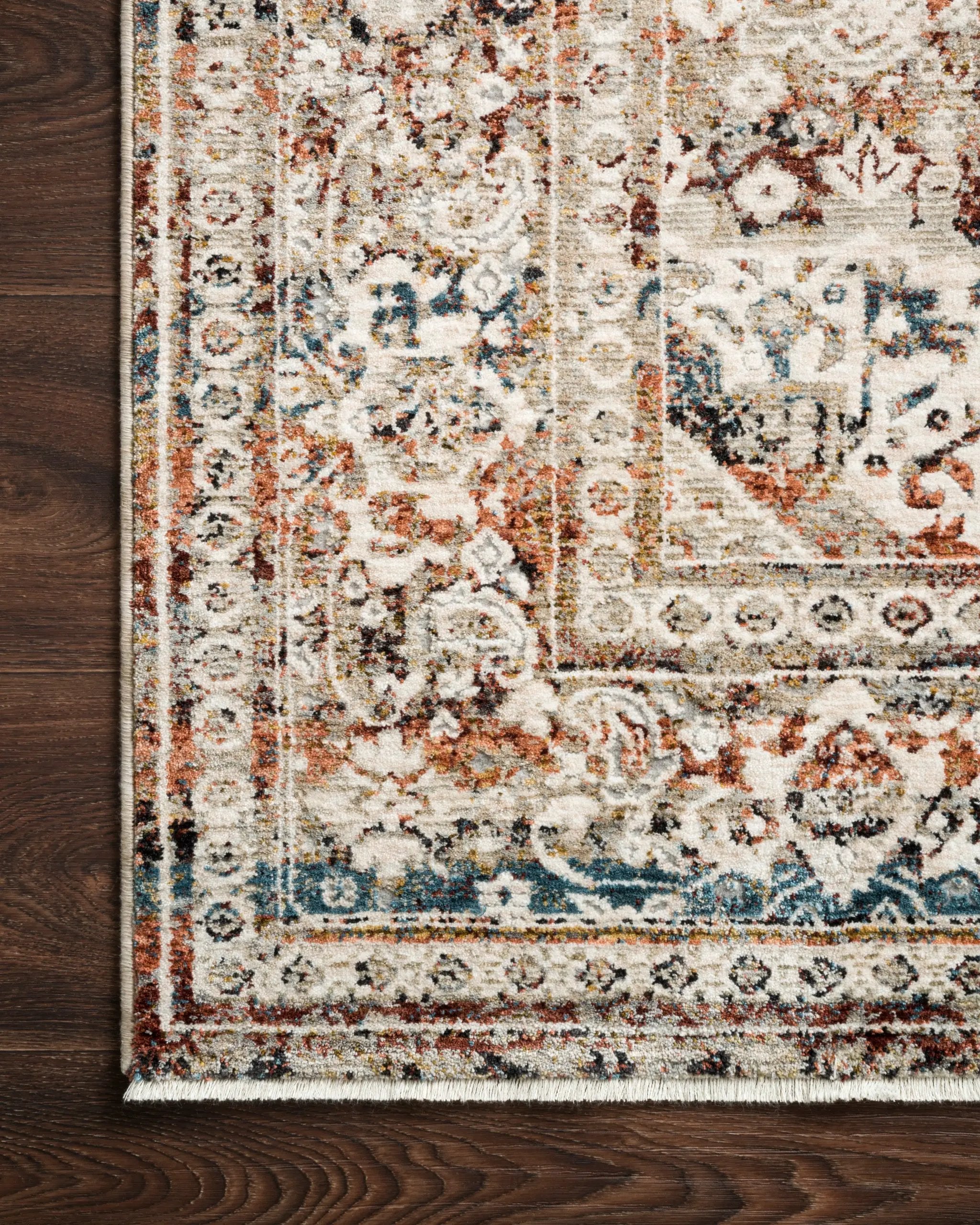 Theia THE-05 Taupe / Brick Area Rug by Loloi