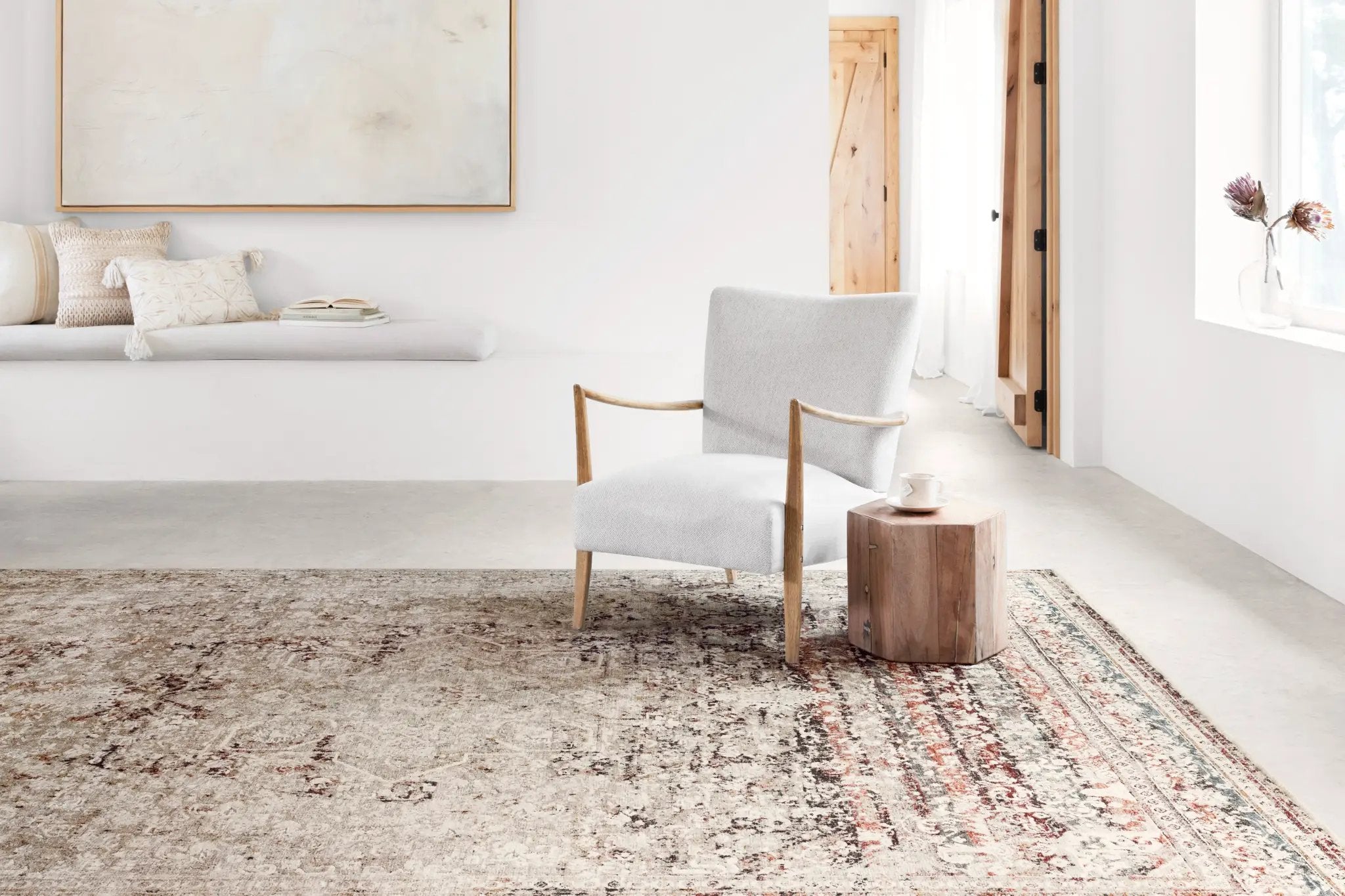 Theia THE-05 Taupe / Brick Area Rug by Loloi