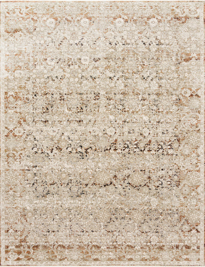 A power-loomed polyester pile and rayon area rug in warm natural and warm rust tones, the Theia THE-07 Natural / Rust Area Rug anchors any room