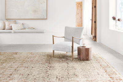 A power-loomed polyester pile and rayon area rug in warm natural and warm rust tones, the Theia THE-07 Natural / Rust Area Rug anchors any room