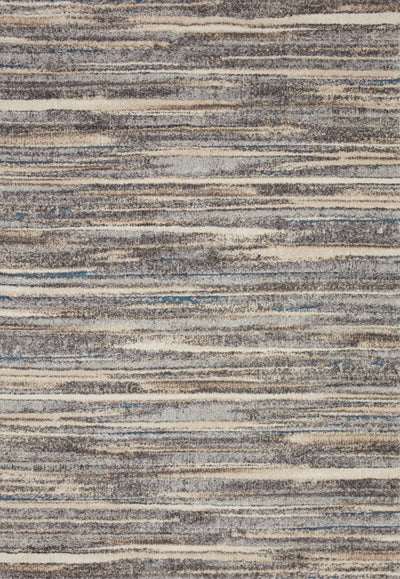 Crafted as a power-loomed polypropylene and polyester area rug, the Theory THY-01 Mist / Beige Area Rug brings soft misty and warm beige warmth and transitional character to your space