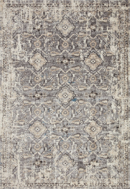 The Theory THY-03 Natural / Grey Area Rug blends warm natural and elegant grey tones and transitional motifs into a power-loomed polypropylene and polyester area rug with timeless appeal