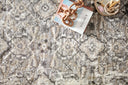 The Theory THY-03 Natural / Grey Area Rug blends warm natural and elegant grey tones and transitional motifs into a power-loomed polypropylene and polyester area rug with timeless appeal