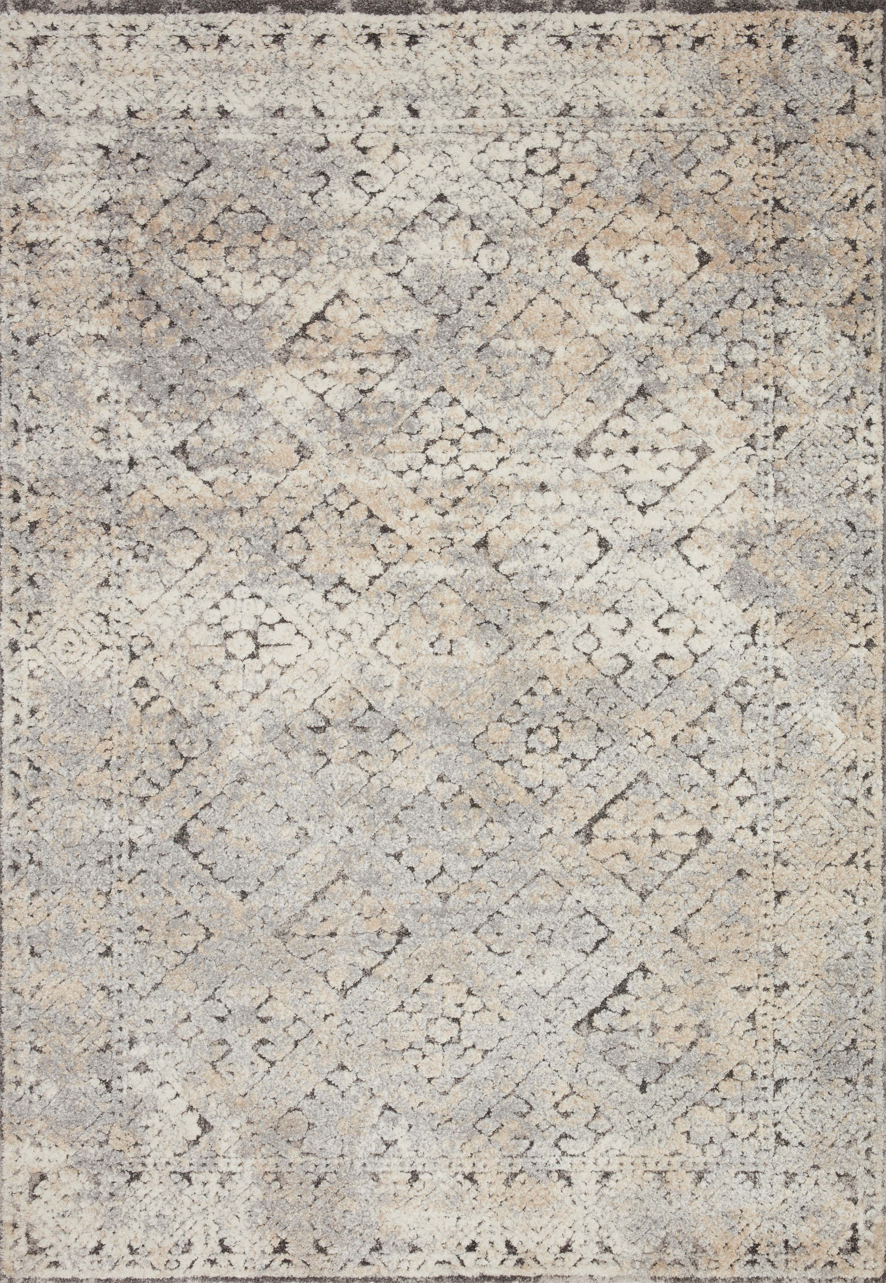 The Theory THY-05 Grey / Sand Area Rug delivers elegant grey and sandy beauty and transitional elegance in a power-loomed polypropylene and polyester area rug
