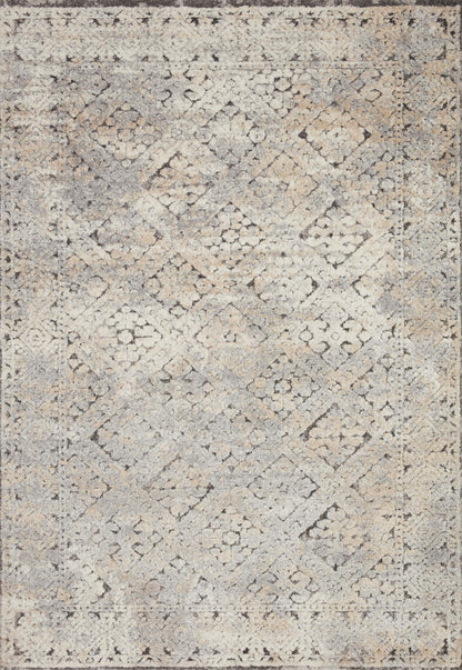 The Theory THY-05 Grey / Sand Area Rug delivers elegant grey and sandy beauty and transitional elegance in a power-loomed polypropylene and polyester area rug