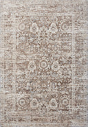 Designed with transitional artistry in luxurious mocha and warm natural hues, the Theory THY-06 Mocha / Natural Area Rug is a power-loomed polypropylene and polyester area rug that stands out