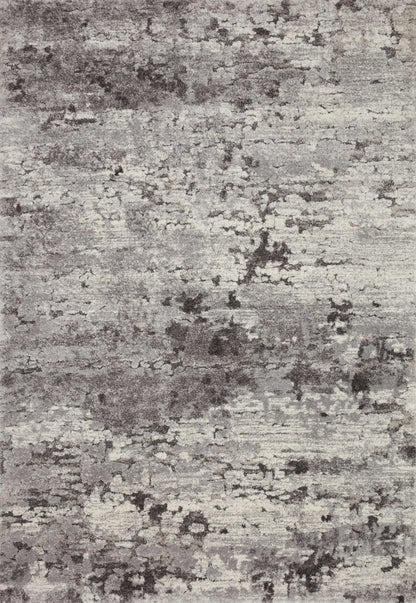 A power-loomed polypropylene and polyester area rug featuring transitional design and deep charcoal and elegant grey tones, the Theory THY-08 Charcoal / Grey Area Rug adds character to any room