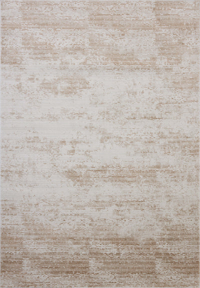 Designed with abstract artistry in sandy and warm beige hues, the Townes TOW-03 Sand / Beige Area Rug is a power-loomed polyester area rug that stands out