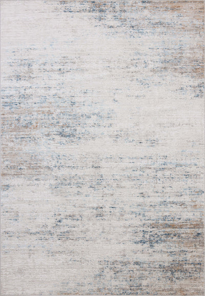 The Townes TOW-04 Ivory / Sky Area Rug combines refined ivory and breezy sky-blue tones and abstract patterns in a power-loomed polyester area rug for effortless elegance