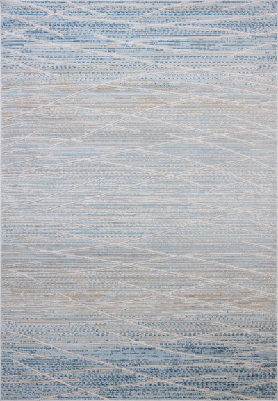 The Townes TOW-07 Natural / Sky Area Rug offers warm natural and breezy sky-blue sophistication and abstract charm in a power-loomed polyester area rug