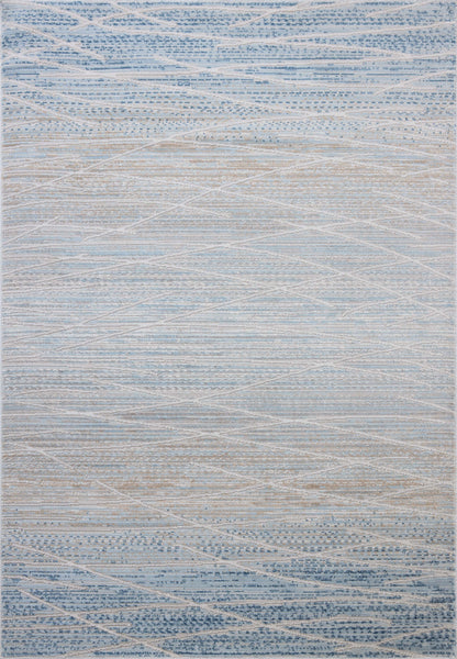The Townes TOW-07 Natural / Sky Area Rug offers warm natural and breezy sky-blue sophistication and abstract charm in a power-loomed polyester area rug