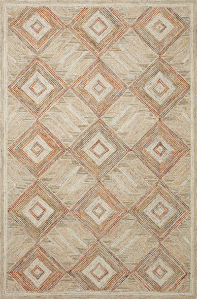 Expertly crafted as a hand-tufted 100% wool area rug with graphic artistry, the Varena VAR-01 Sand / clay Area Rug captures sandy and earthy clay tones beautifully