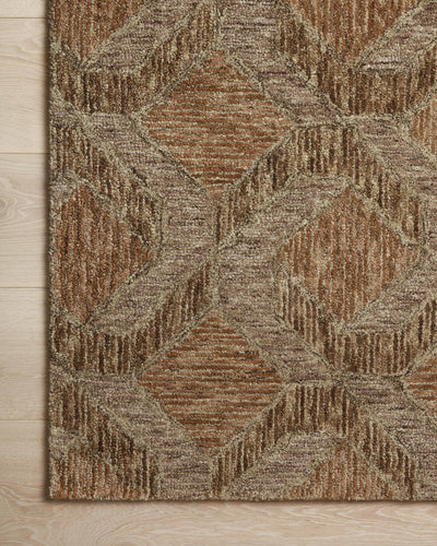 Finished in warm rust and grounded bark tones with graphic styling, the Varena VAR-03 Rust / Bark Area Rug is a hand-tufted 100% wool area rug for modern living