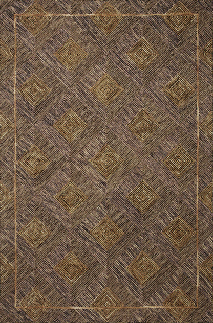 A hand-tufted 100% wool area rug with graphic design in regal plum and radiant gold hues, the Varena VAR-04 Plum / Gold Area Rug is a standout in any décor