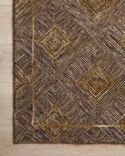 A hand-tufted 100% wool area rug with graphic design in regal plum and radiant gold hues, the Varena VAR-04 Plum / Gold Area Rug is a standout in any décor