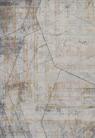 Momeni Vera VRA-2 Blue Area Rug, modern abstract rug with blue and ivory architectural pattern