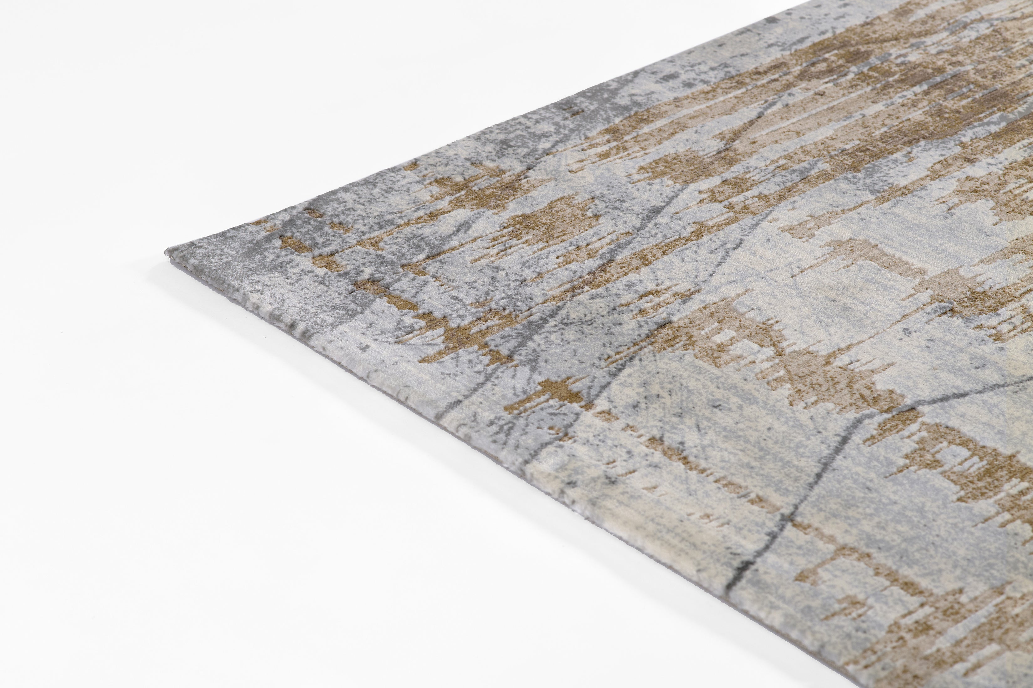 Momeni Vera VRA-2 Blue Area Rug, modern abstract rug with blue and ivory architectural pattern