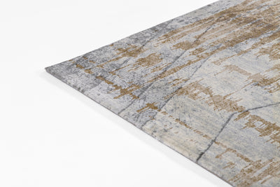 Momeni Vera VRA-2 Blue Area Rug, modern abstract rug with blue and ivory architectural pattern