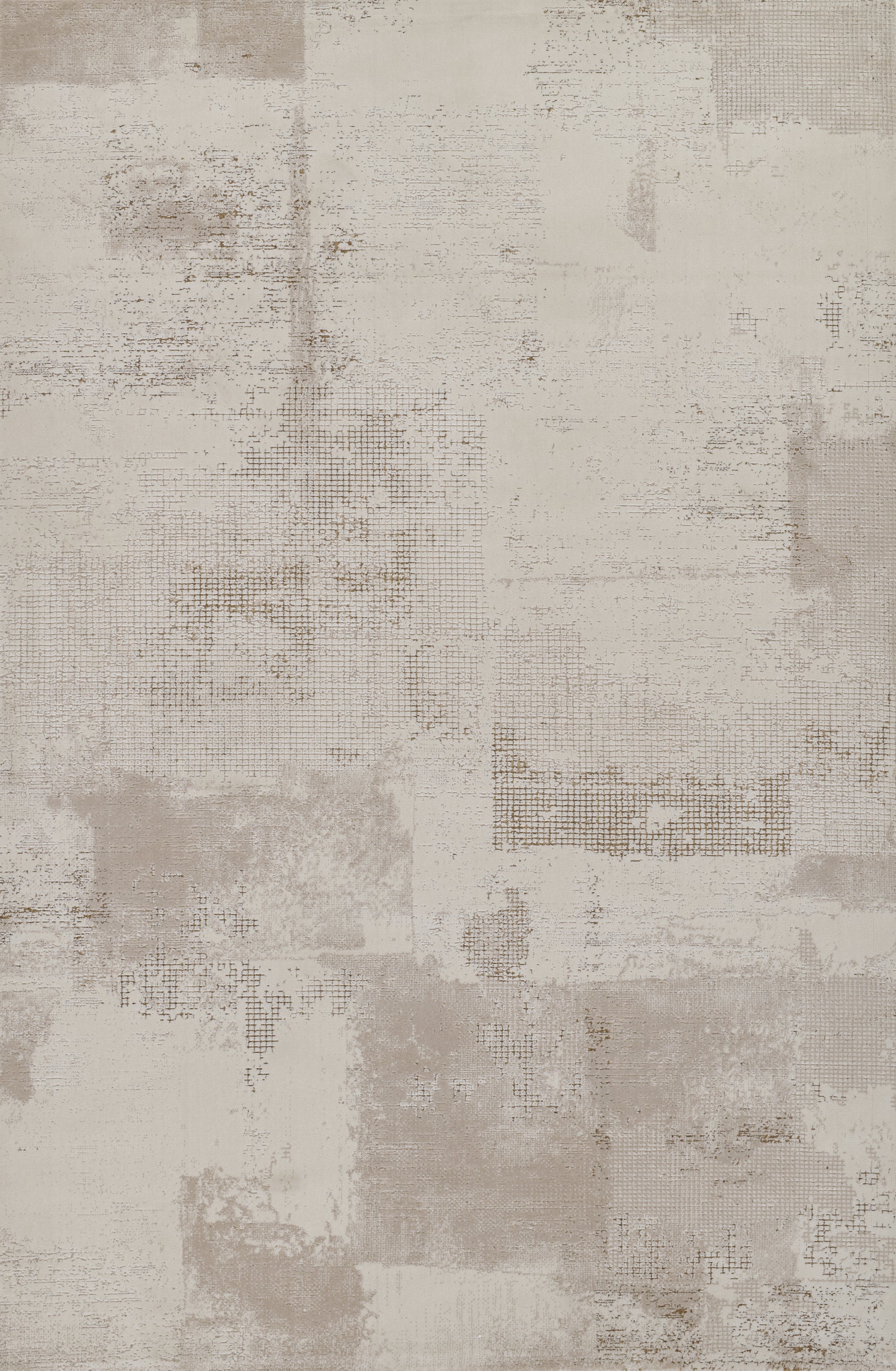 Momeni Vera VRA-4 Ivory Area Rug, a contemporary rug with a distressed patchwork design