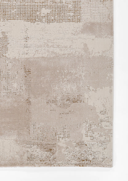 Momeni Vera VRA-4 Ivory Area Rug, a contemporary rug with a distressed patchwork design