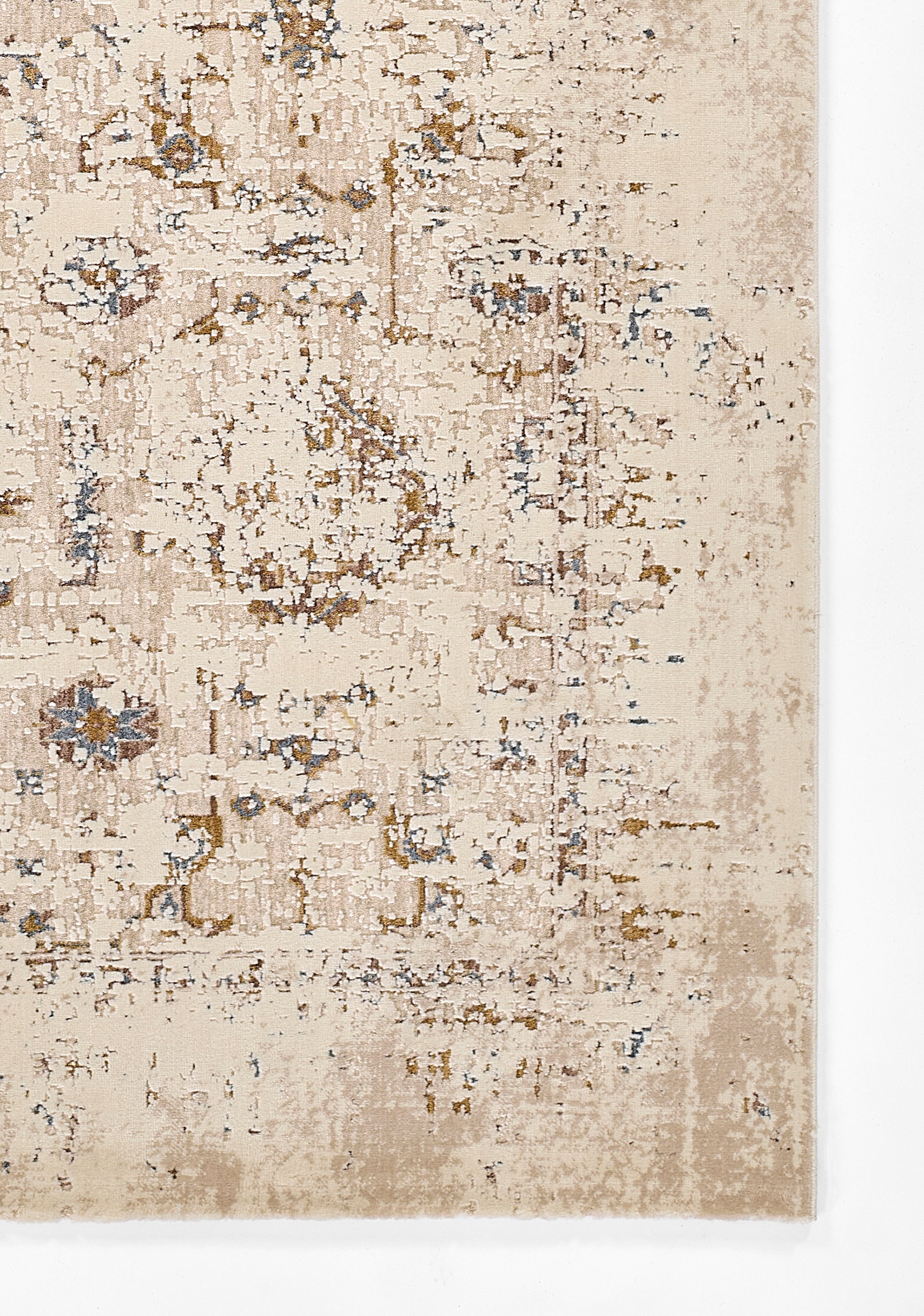 Momeni Vera VRA-5 Beige Area Rug, traditional-inspired rug with distressed medallion pattern