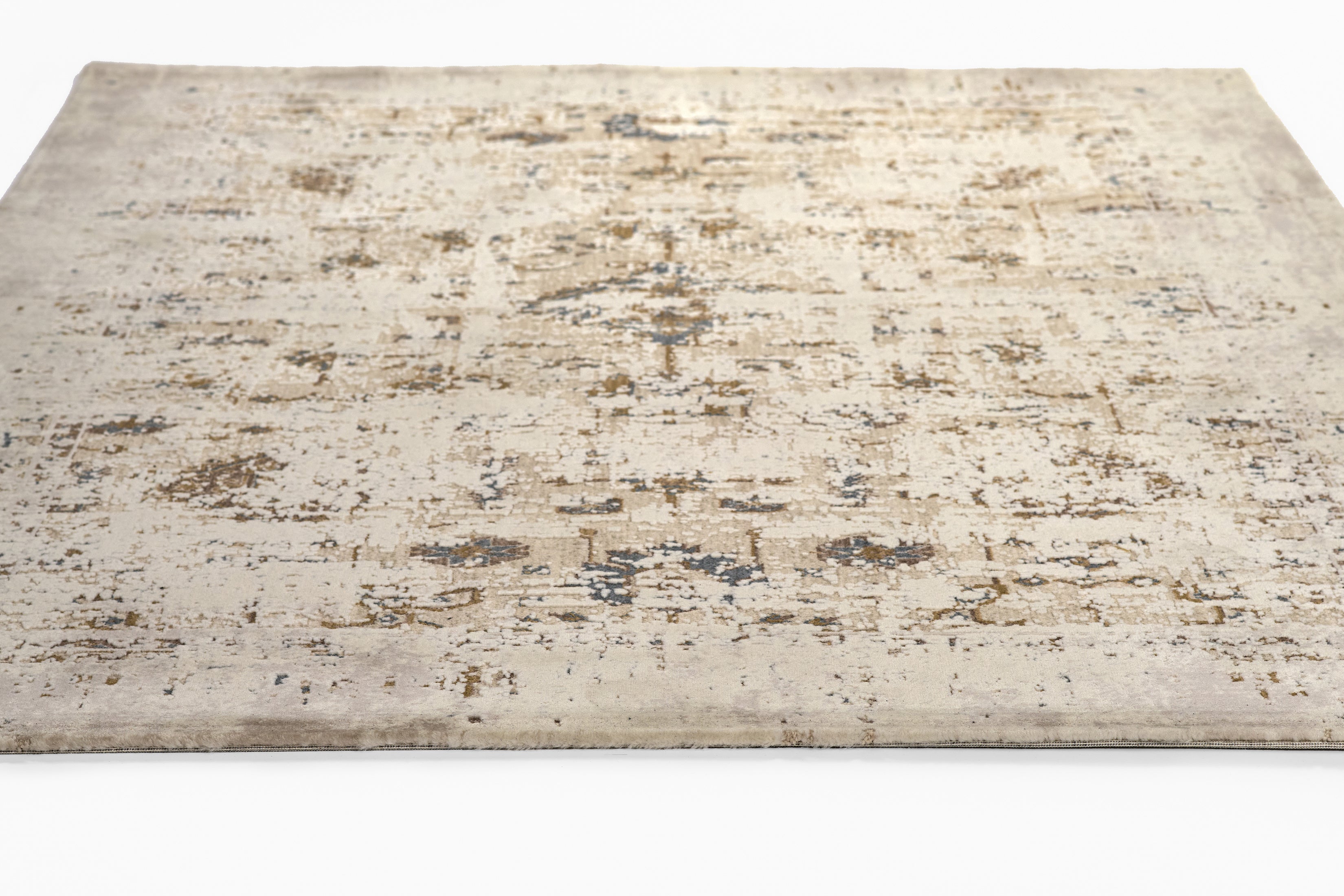 Momeni Vera VRA-5 Beige Area Rug, traditional-inspired rug with distressed medallion pattern