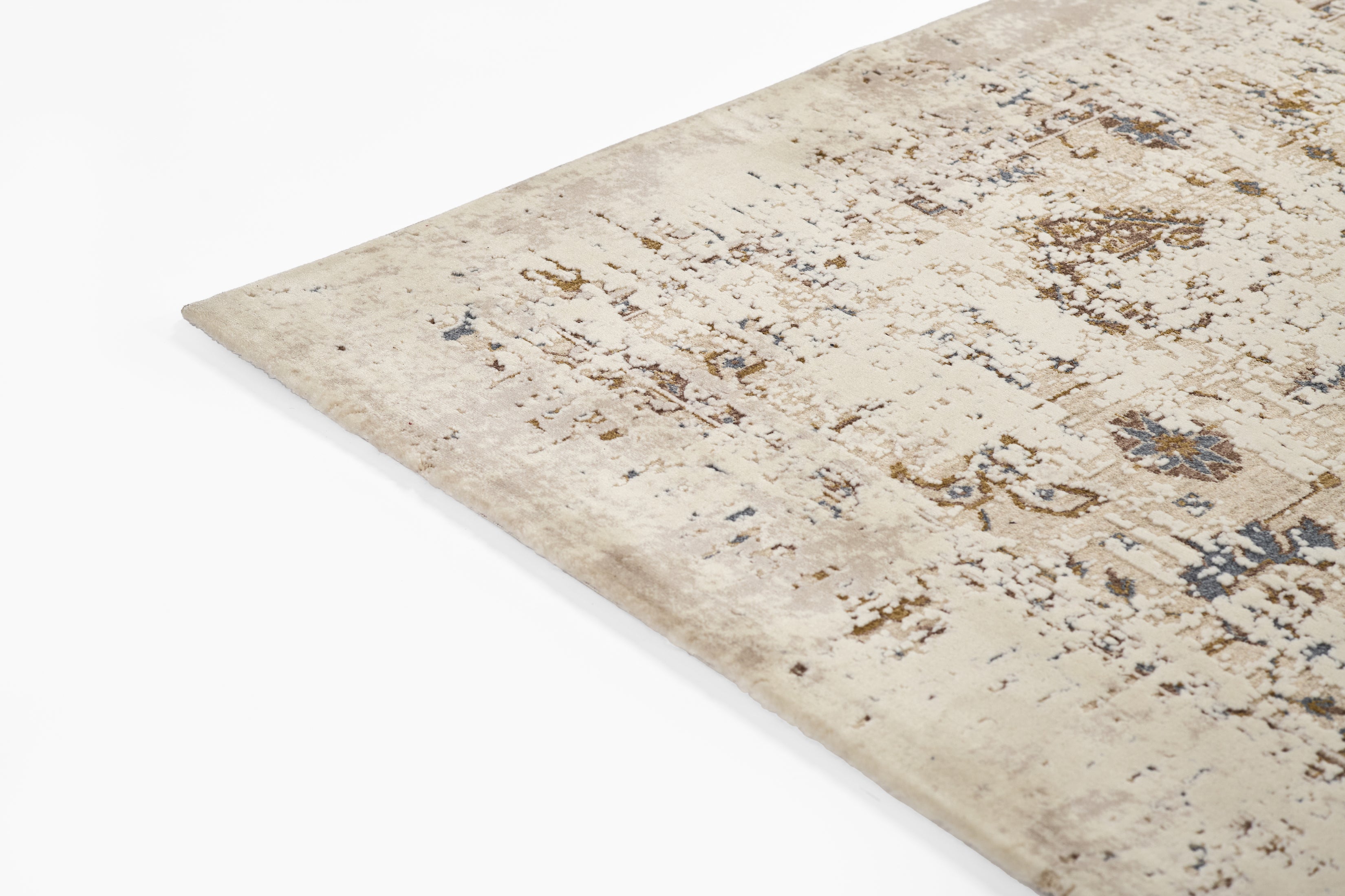 Momeni Vera VRA-5 Beige Area Rug, traditional-inspired rug with distressed medallion pattern
