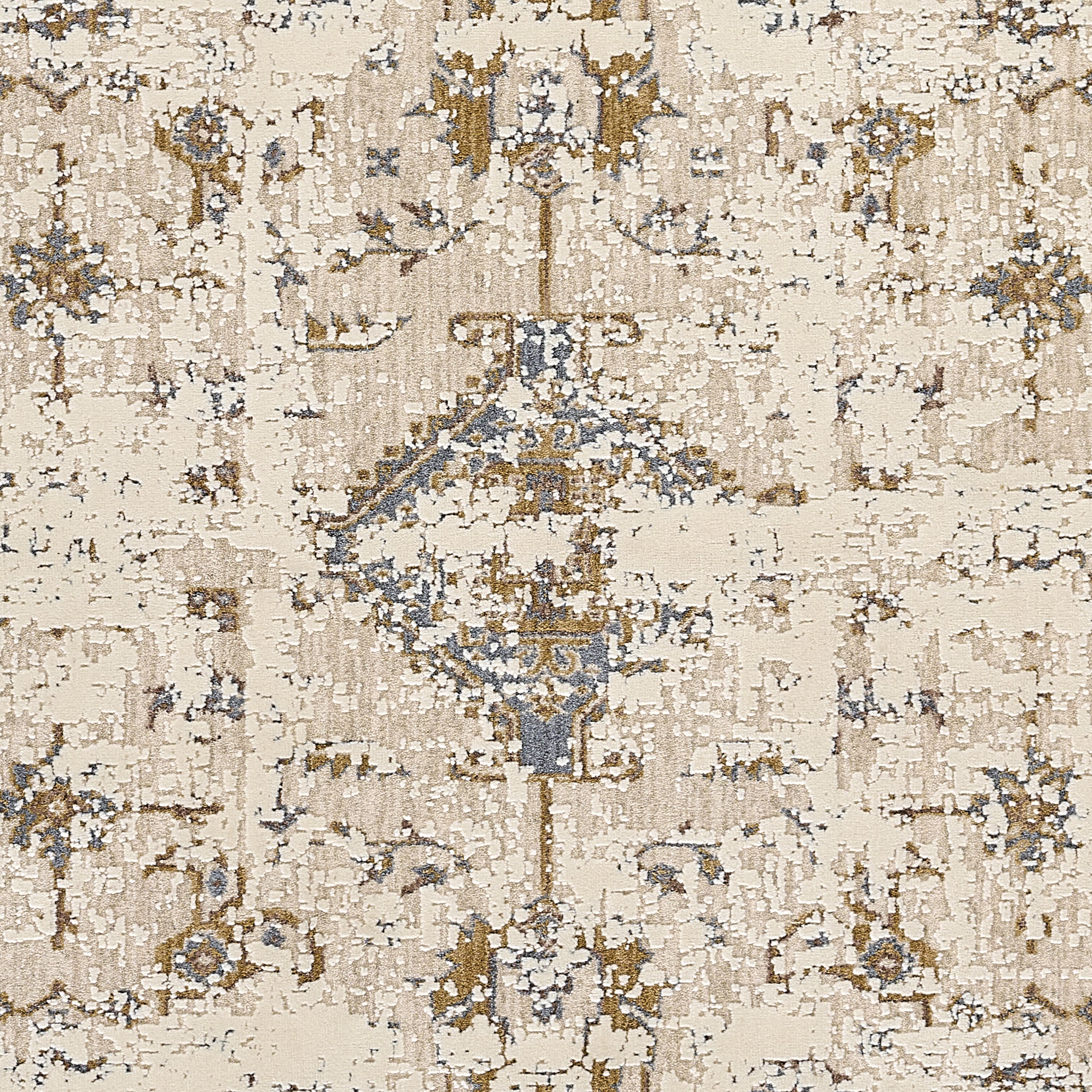 Momeni Vera VRA-5 Beige Area Rug, traditional-inspired rug with distressed medallion pattern