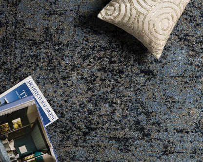 The Viera VR-06 Lt. Blue / Grey Area Rug transforms any space with light blue and elegant grey tones and contemporary and vintage design in a power-loomed polypropylene and polyester area rug