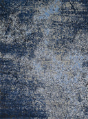 A power-loomed polypropylene and polyester area rug in elegant grey and classic navy tones with contemporary and vintage motifs, the Viera VR-07 Grey / Navy Area Rug grounds your room beautifully
