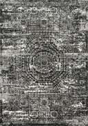 Featuring graphite and dramatic black hues and contemporary and vintage detail, the Viera VR-11 Graphite / Black Area Rug is a power-loomed polypropylene and polyester area rug for any room