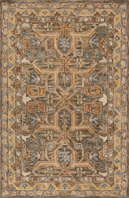 A hooked 100% wool area rug with traditional flair in rich walnut and vibrant multi-toned tones, the Victoria VK-01 Walnut / Multi Area Rug anchors any room